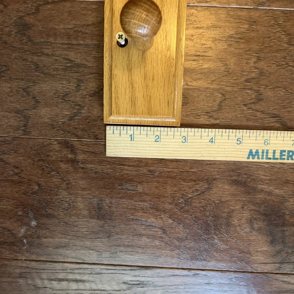 Vintage Wooden 3 Peg Wall Coat Hat Mug Utensil Rack 17.5